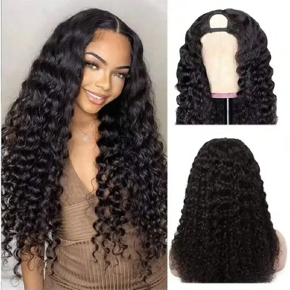 32 Inch Loose Deep Wave Pre Plucked human Hair Wig V Part Wig 250 Density Human Hair Wig U Part Wigs