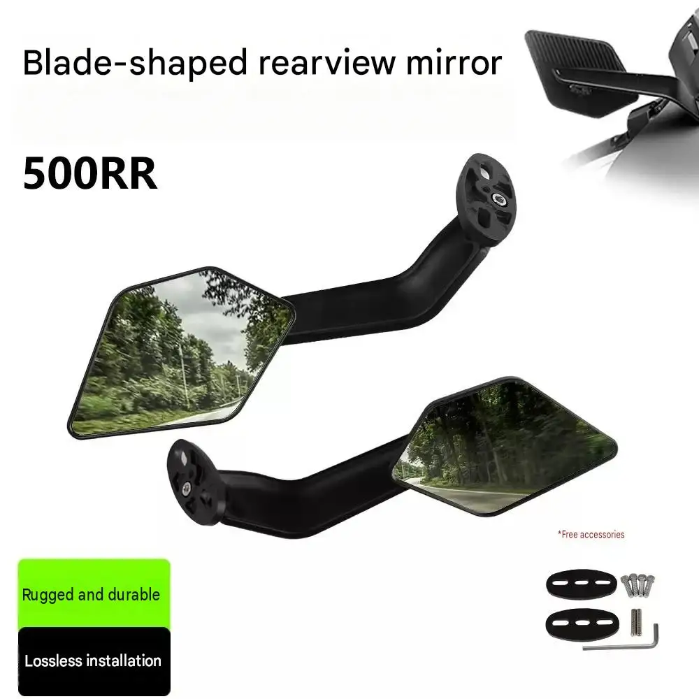 ZXMOTO 500RR Handlebar-Mounted Winglet Mirrors – Foldable, Anti-Glare Sportbike Mirrors with Aerodynamic Wing Design