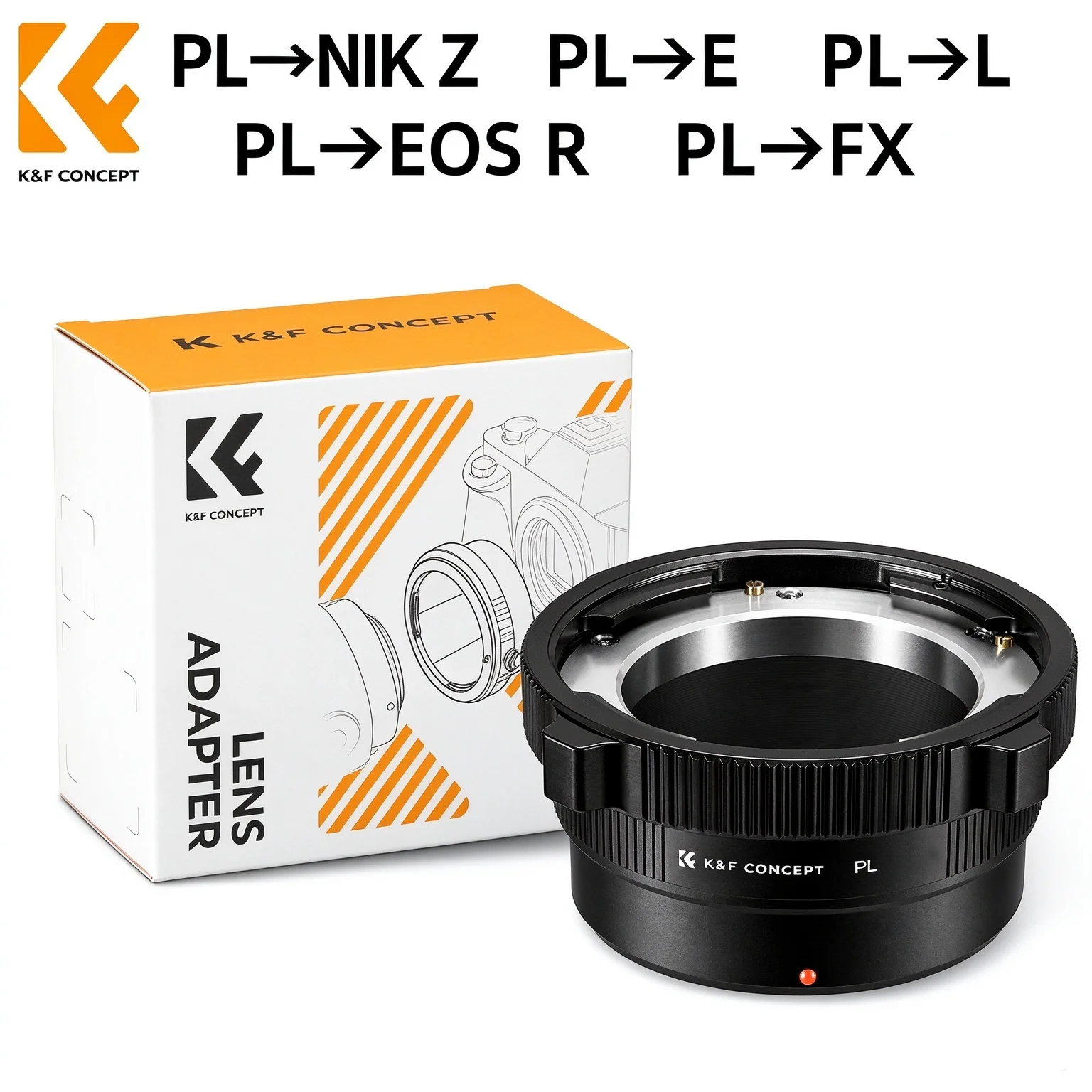 K&F CONCEPT PL-Z/PL-FX/PL-E/PL-L/PL-EOS R Lens Mount Adapter for PL Lens to Nikon Z/Sony E/Canon EOS R RF/LUMIX L/Fuji X Cameras