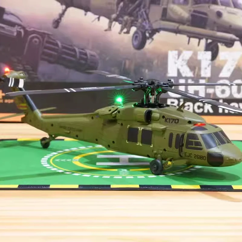 Modello drone elicottero da combattimento telecomandato Black Hawk UH60l versione brushless simulazione Giocattolo regalo per bambini Weili K170