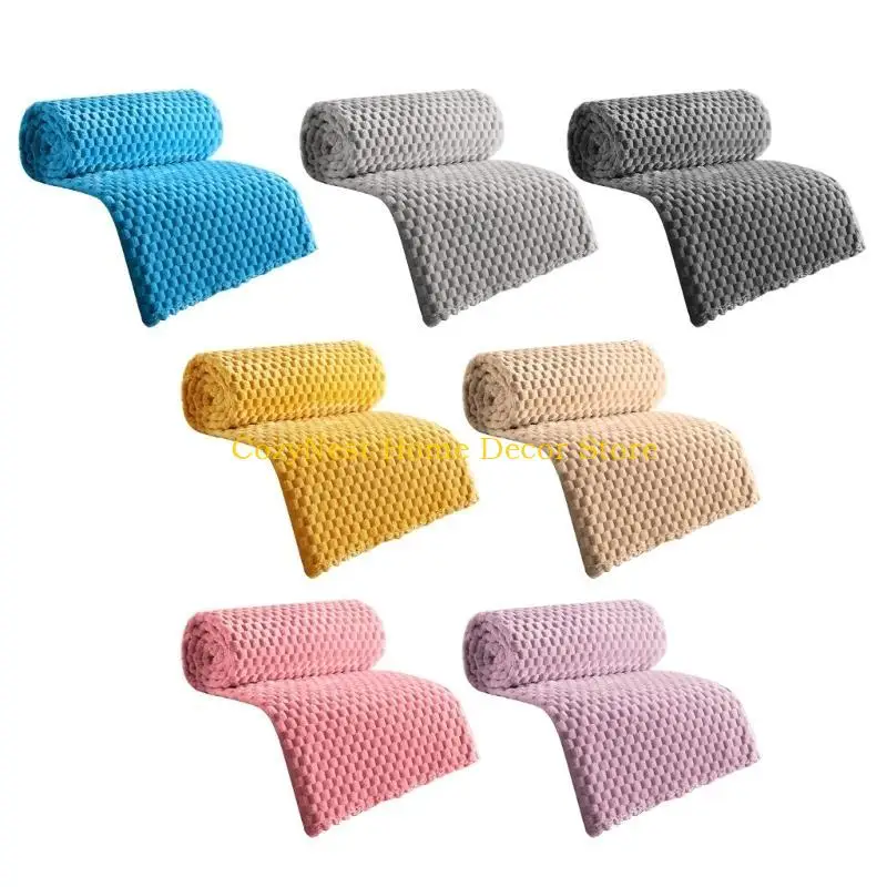 92MF Soft Fleece Elegant Throw Microfiber Sofa Blanket Double Sided for Snuggling on Couch Air Conditioning Blanket