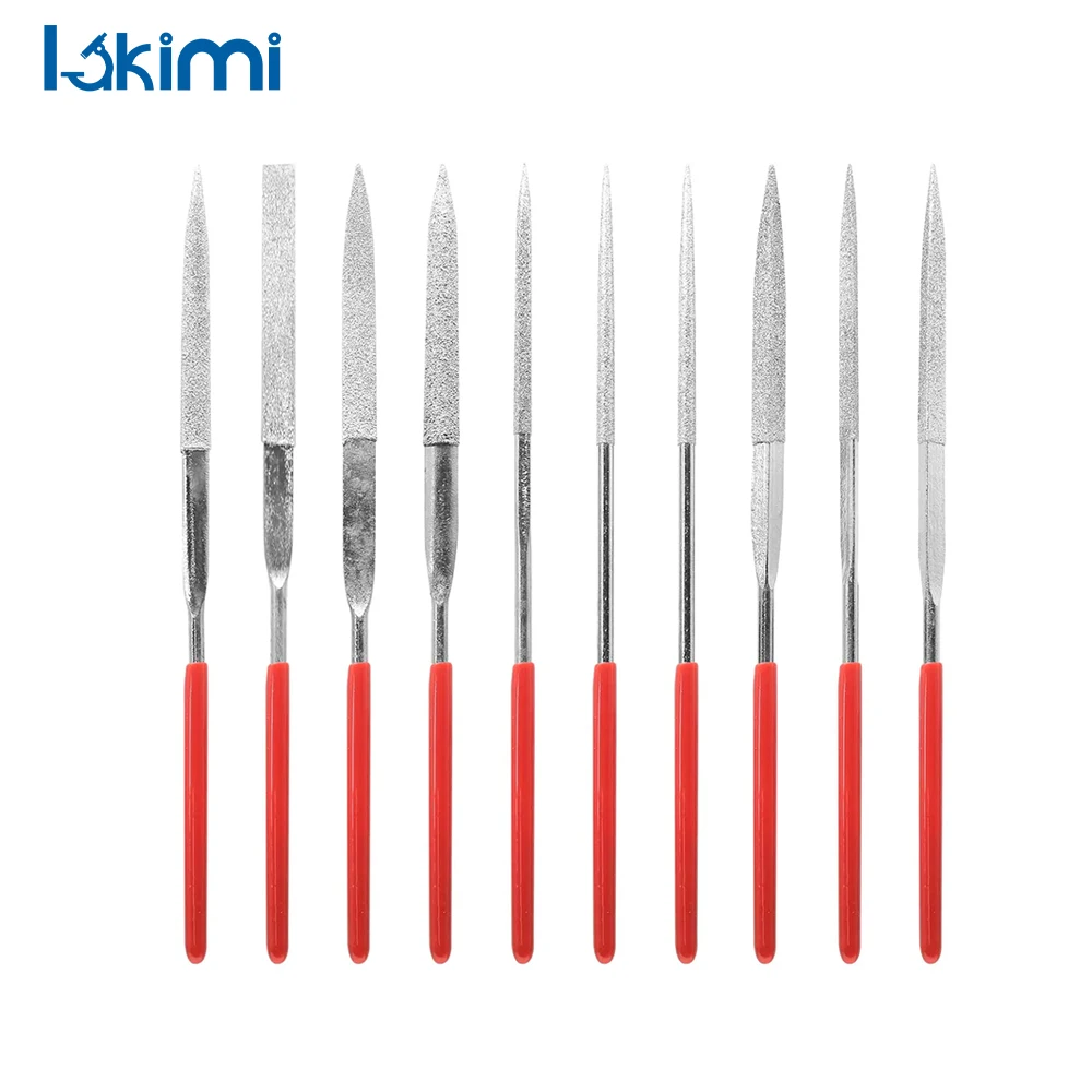 

Mini Needle File Set 10Pcs 3x140mm – Diamond Needle Files for Craft, Stone, Glass, and Metal Carving Hand Tools LK-AA13