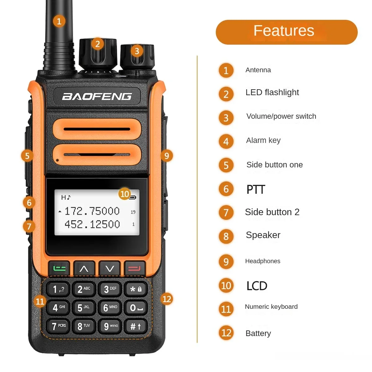 Baofeng BF-H7 interkom luar ruangan UV bagian ganda Baofeng swakarya mengemudi tur kekuatan tinggi Marine High Frequency Handstand