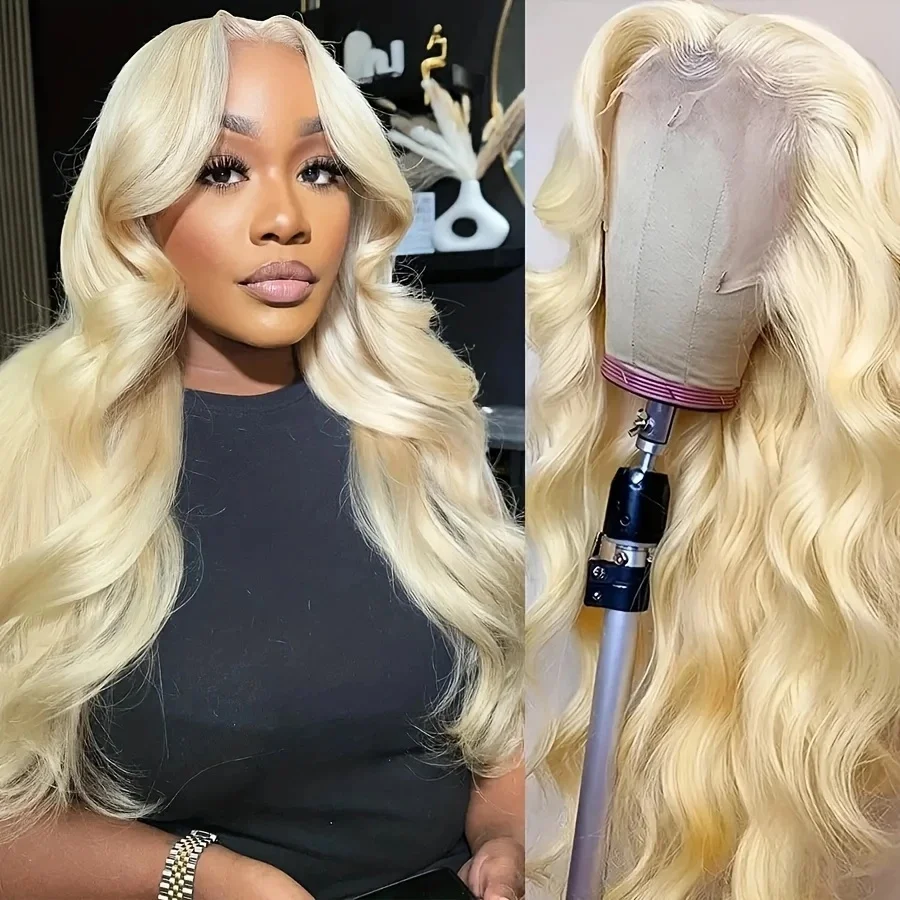 

Body Wave 13×4 Lace Front Wigs Human Hair Blonde 220Density Pre Plucked With Baby HairTransparent Lace Frontal Wig For Women613