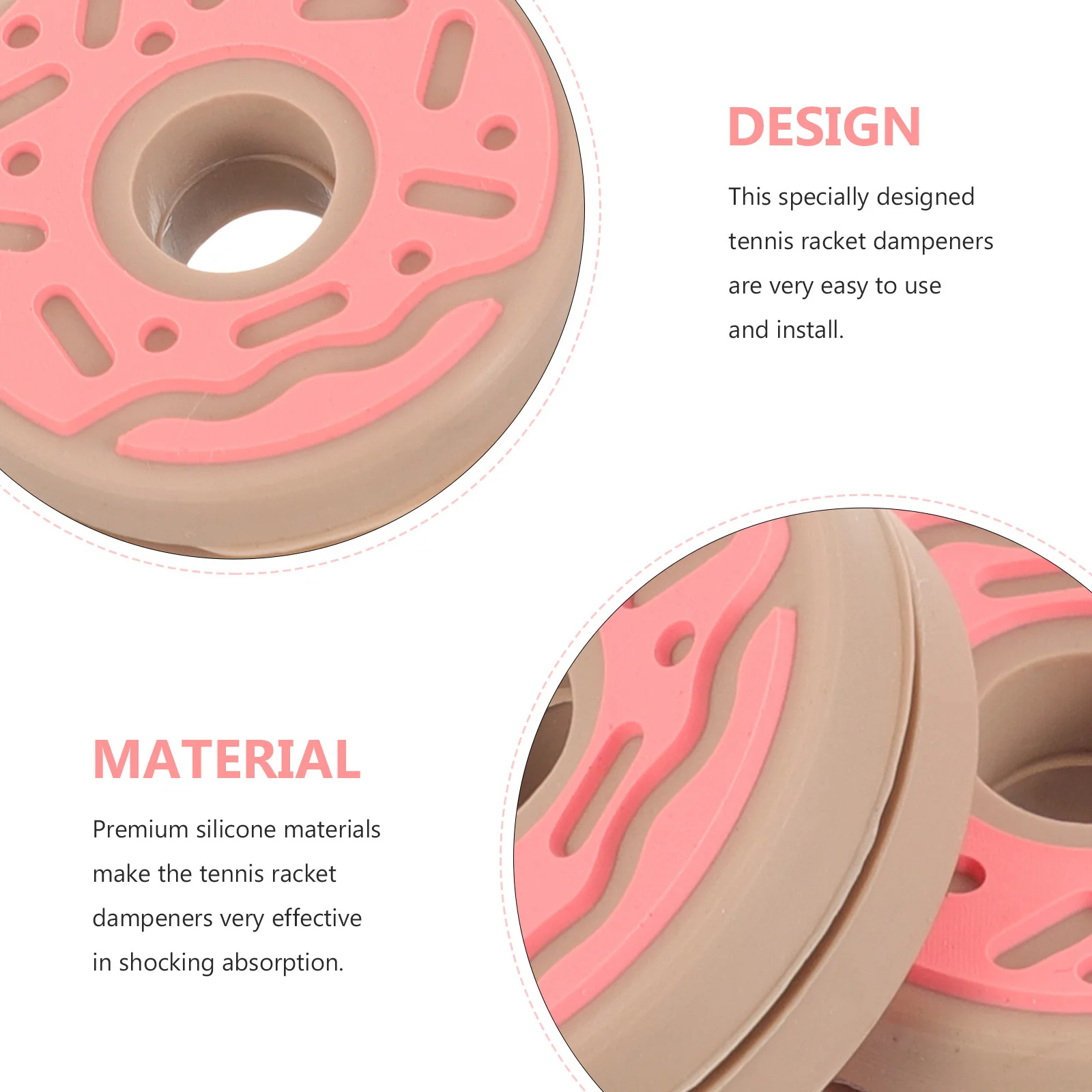 

4Pcs Silicone Tennis Dampeners Racket Vibration Absorbers Shock Absorber for Tennis Rackets Lightweight Durable