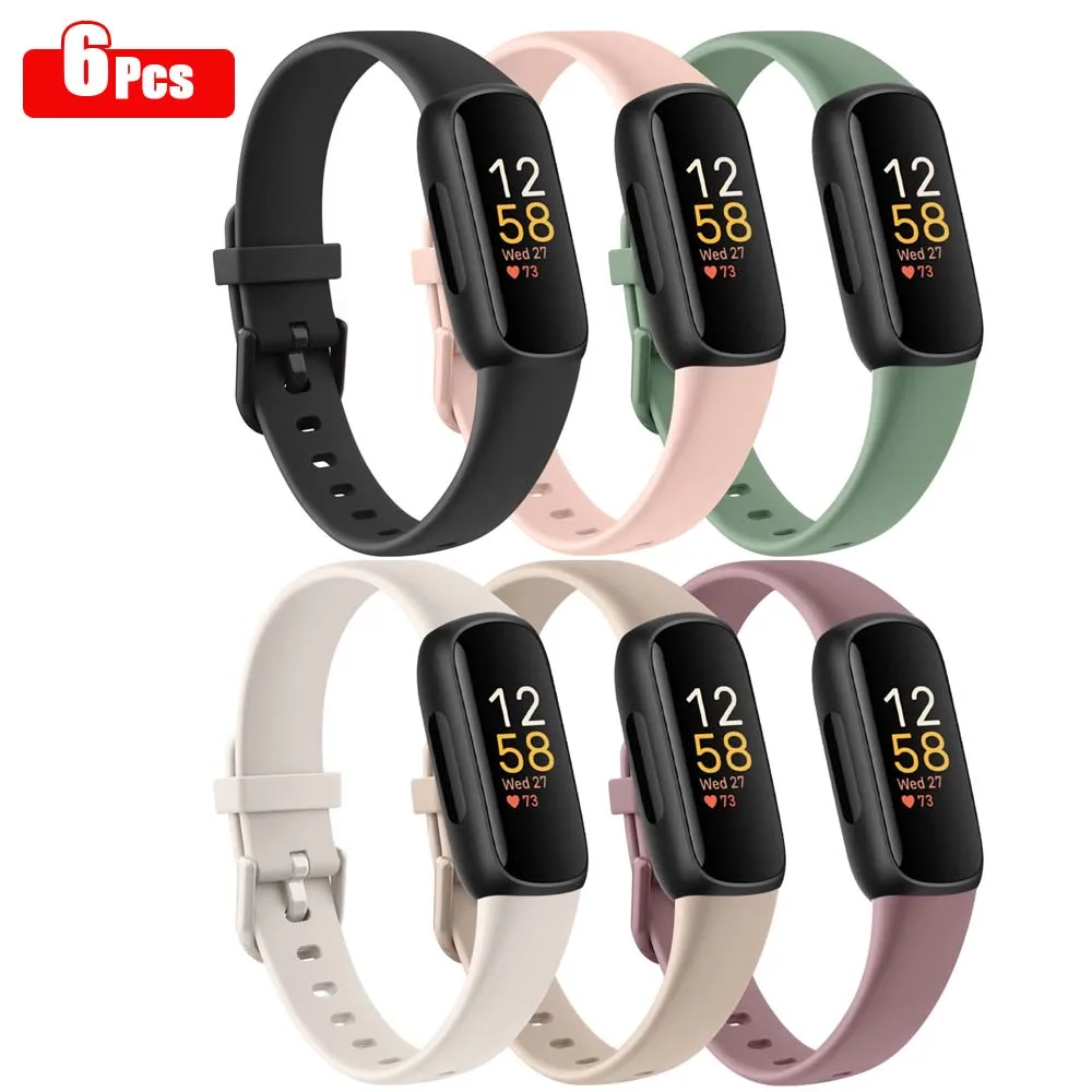 

6Pcs/lot TPU Strap For Fitbit inspire 3 Watchband Adjustable Wristband Bracelet For Fitbit inspire 3 Strap Smartwatch Accessory