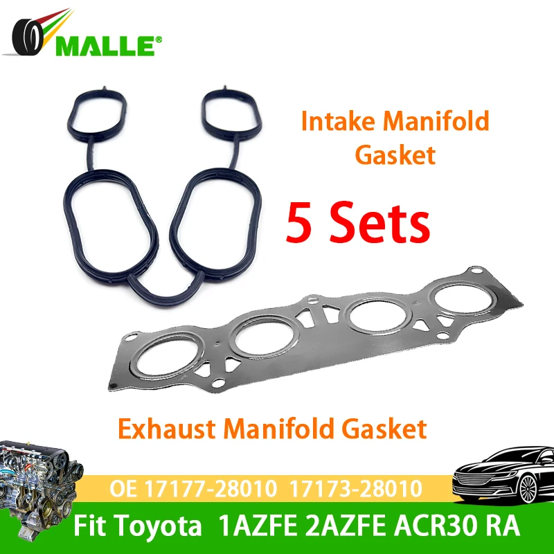 

5Sets Exhaust & Intake Manifold Gasket Engine 1AZFE 2AZFE Accessories For Toyota 2.4L Camry Lexus Highlander RAV4 17177-28010