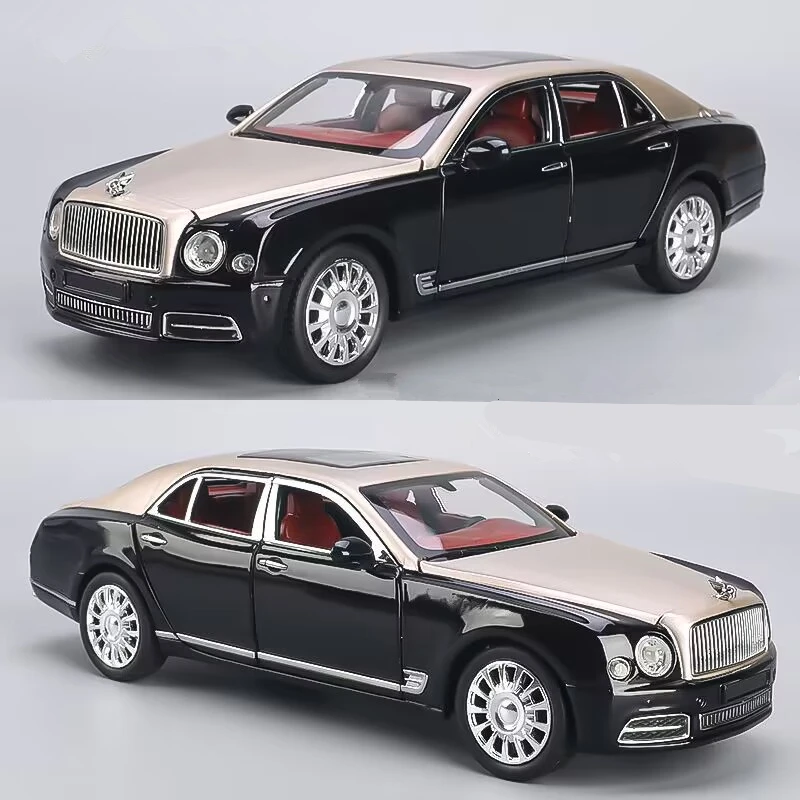 1:24 Mulsanne Alloy Luxy Car Model Diecasts & Toy Vehicles Metal Car Model Simulation Sound and Light Collection Childrens Gifts