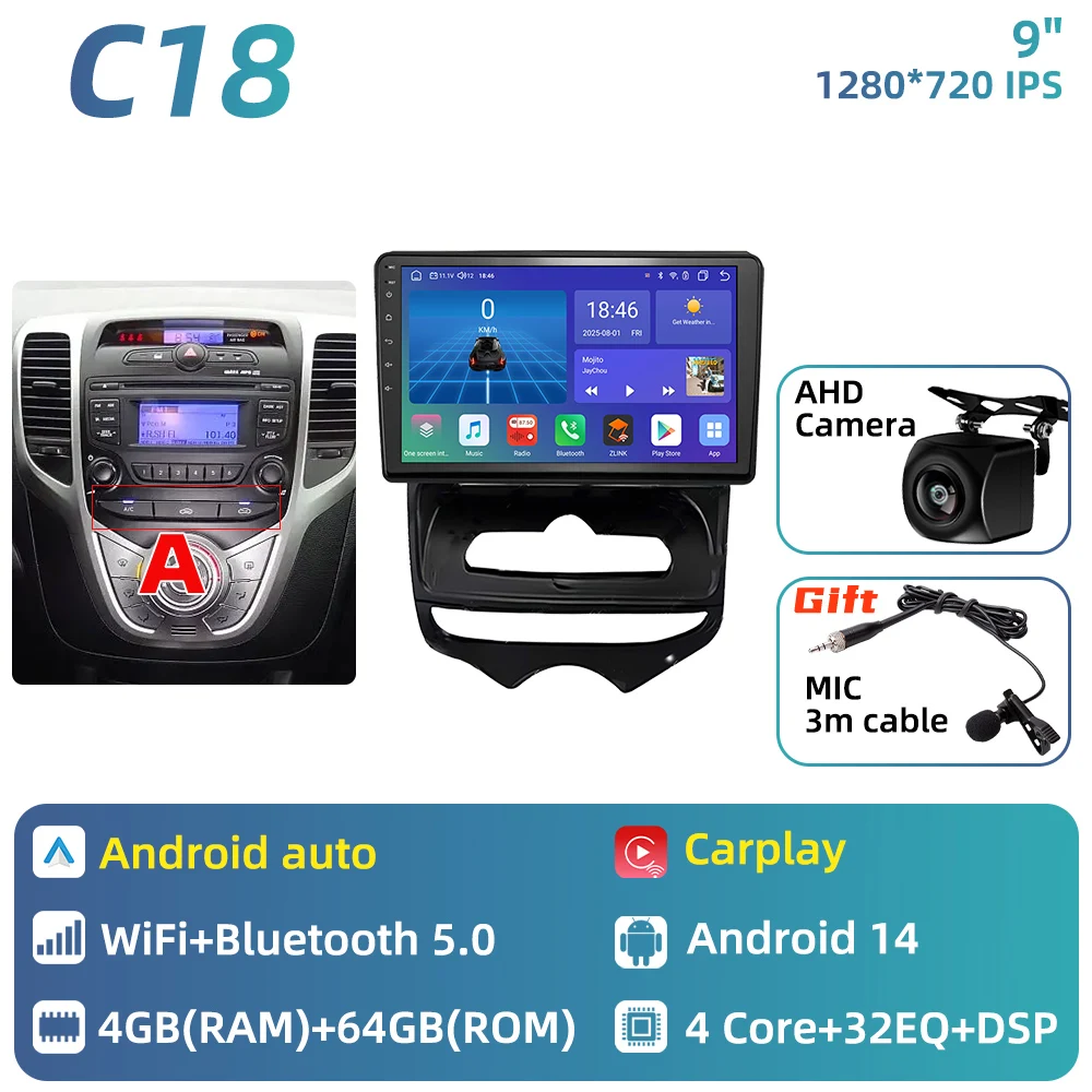 Auto Multimedia voor Hyundai ix20 ix-20 2010 - 2023 Android autoradio Carplay GPS Navigatie Autoradio 2 Din Head Unit Stereo DSP
