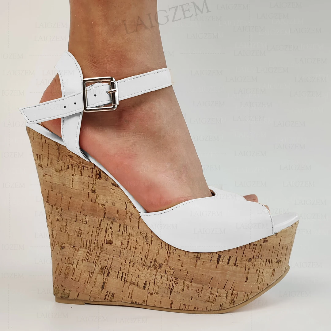 ZHIMA Women Sandals Platform Wedges Ankle Strap Height Increase Pumps Party Summer Female Shoes Woman Big Size 41 44 4752