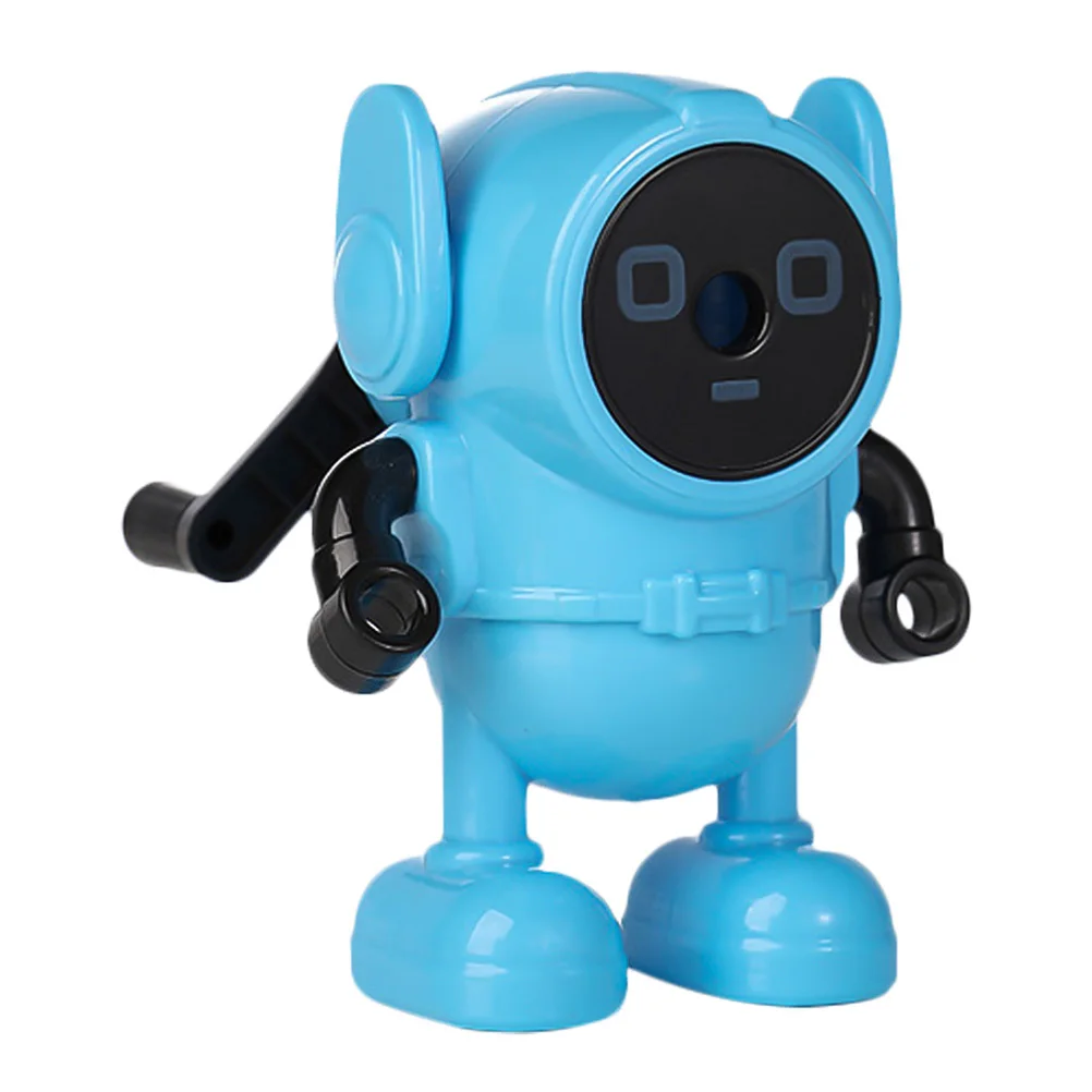 

Cartoon Robot Pencil Sharpener Students Stationery Lightweight Plastic Iron Material School Office Home Use