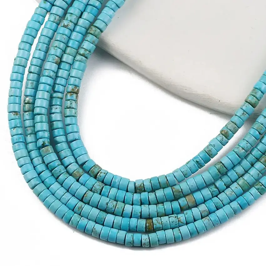 

4x2mm Blue Turquoise COIN Beaded Natural Stone Flat Rounf Spacer Loose Beads For Jewelry Making DIY Neckalce Bracelet