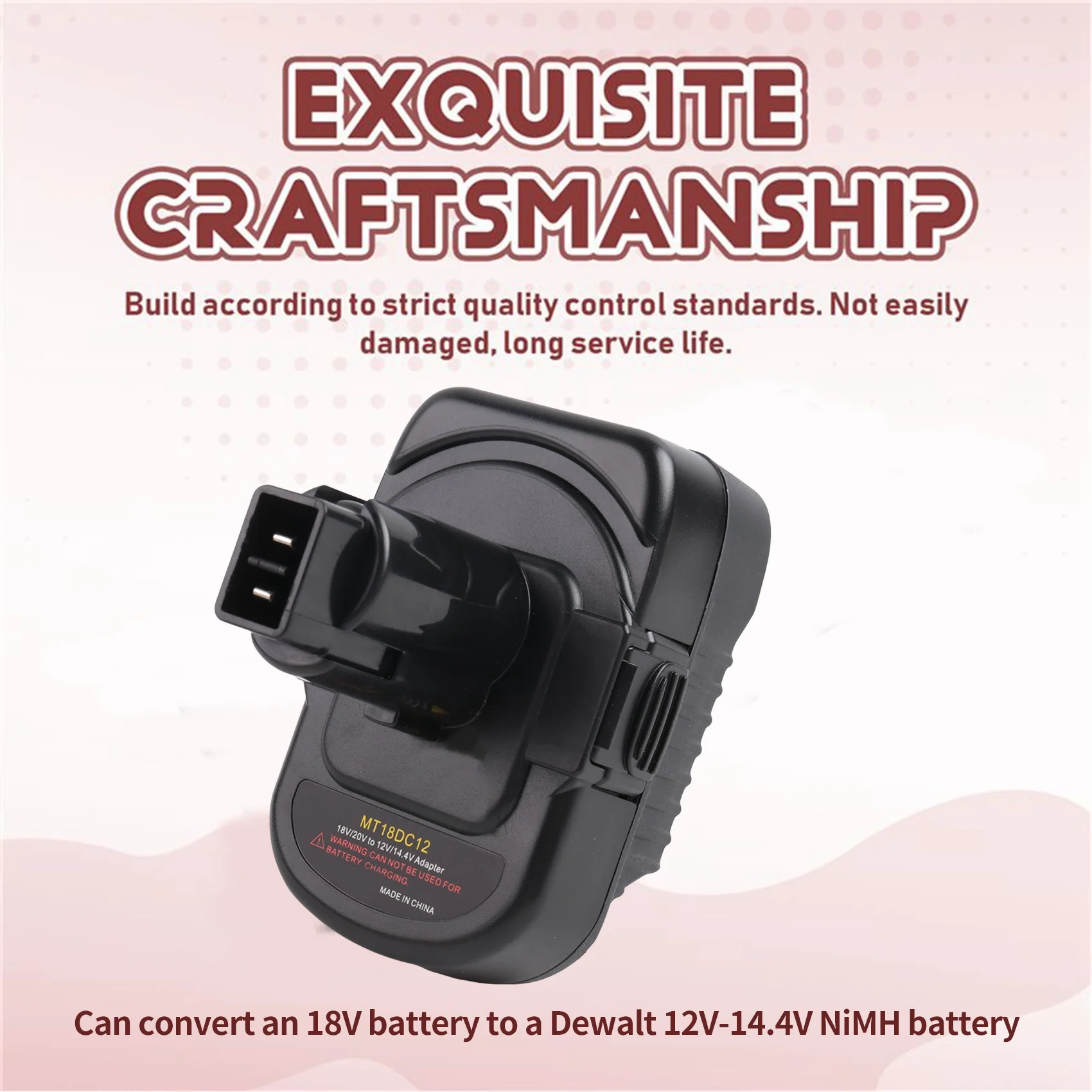 A03F Battery Adapter for 18V Lithium Battery Convert to 12V/14.4V Ni-for MH Power Tools, Only Adapter