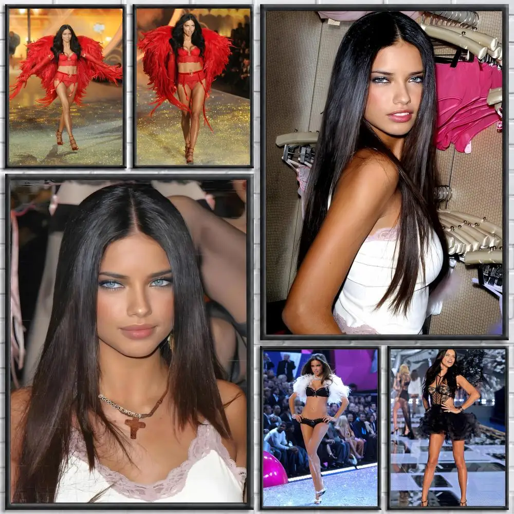 Model Adriana Lima Poster Poster Wall Sticker Waterproof Self Adhesive HD Art  Bedroom Bar Decor