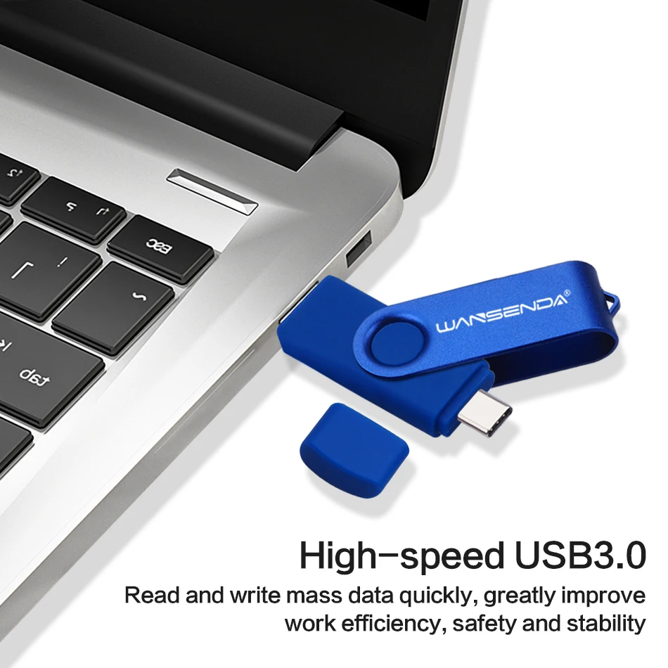 Wansenda tipo c smartphone usb flash drives metal pen drive 512gb 256gb 128gb 64gb 32gb memória vara de alta velocidade portátil u disco