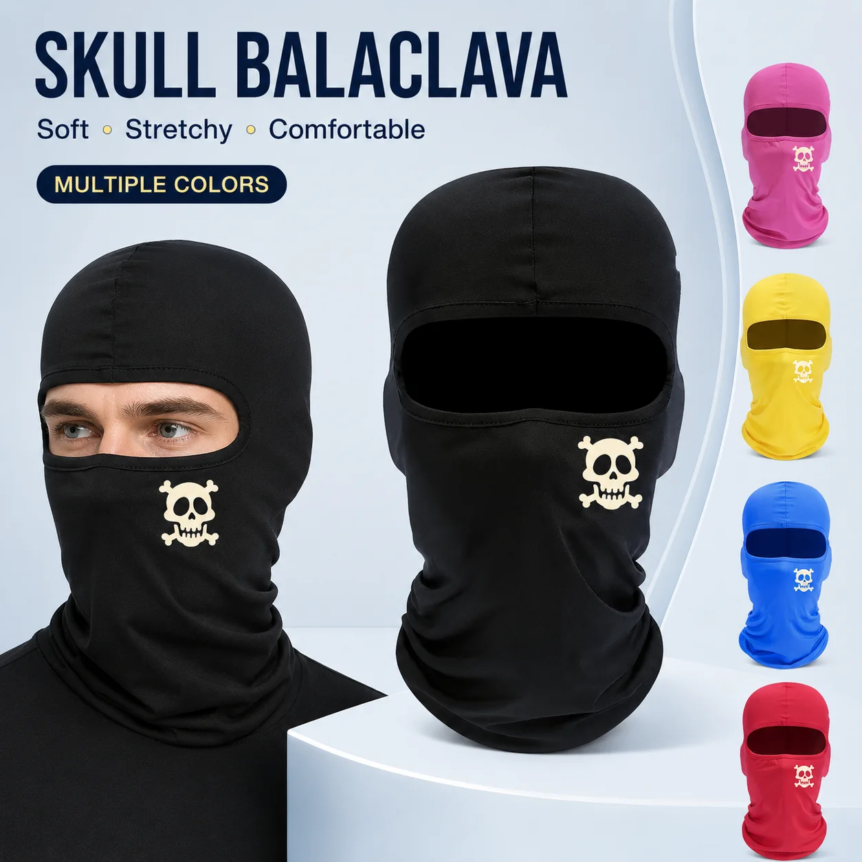 Men's and women's skull printed Balaclava hat, a lightweight and comfortable ski hat suitable for motorcycles