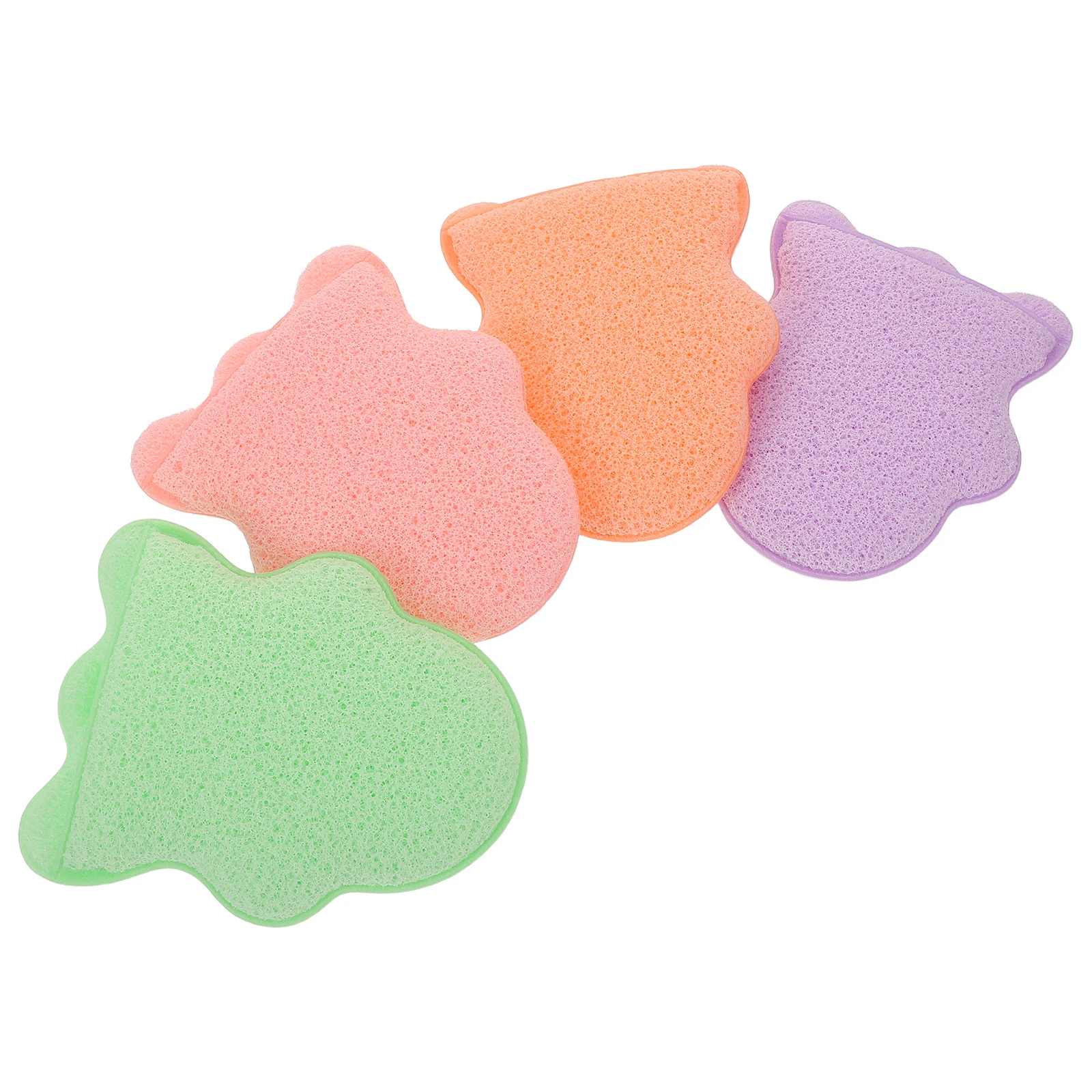 

4pcs Face Scrubber Facial Cleansing Brush Oversized Thickened Soft Cotton Glove Style Deep Pore Cleaning Makeup Removal Quick