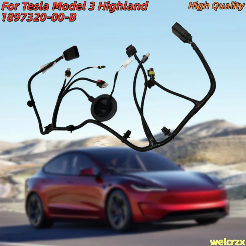 For Tesla Model 3 Highland Front Water Tank Radiator Door Frame Wiring Harness Hm3 1897320-00-B 189732000B 2024 2025 Auto Parts