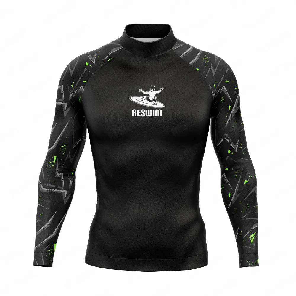 

New Men's Long Sleeve Swim T-shirt Rash Guards Surfing Suit Swimwear Floatsuit Tops Swimming Tight Diving Surf Shirt Gym Clothes