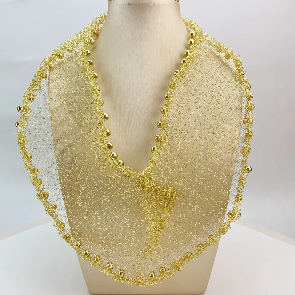 مجموعة مجوهرات برازيلية مطلية بالذهب من إيما للنساء، قلادة أفريقية جريئة، أقراط، سوار، خاتم، هدايا مجوهرات الزفاف