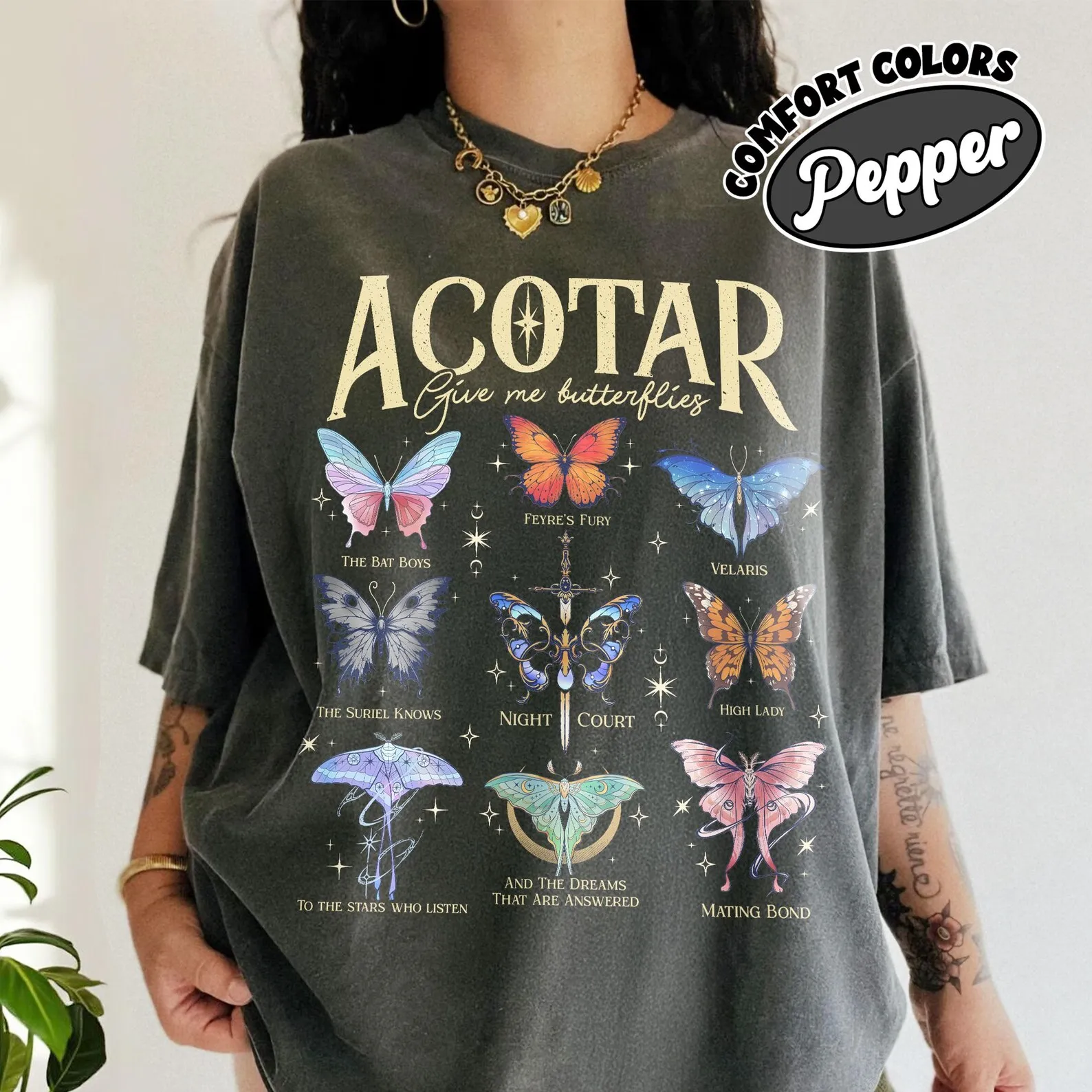 Acotar Butterfliescotton Shirt, Acotar Give Me Butterflies T Shirt, Velaris The Night Court Tee