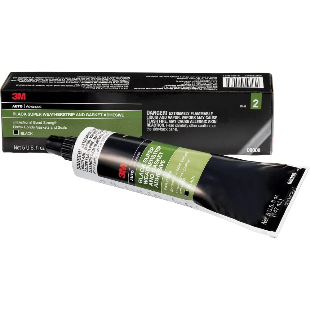 Flexible Waterproof Adhesive for Weatherstripping, Gaskets, and Repairs, 5 fl oz Tube