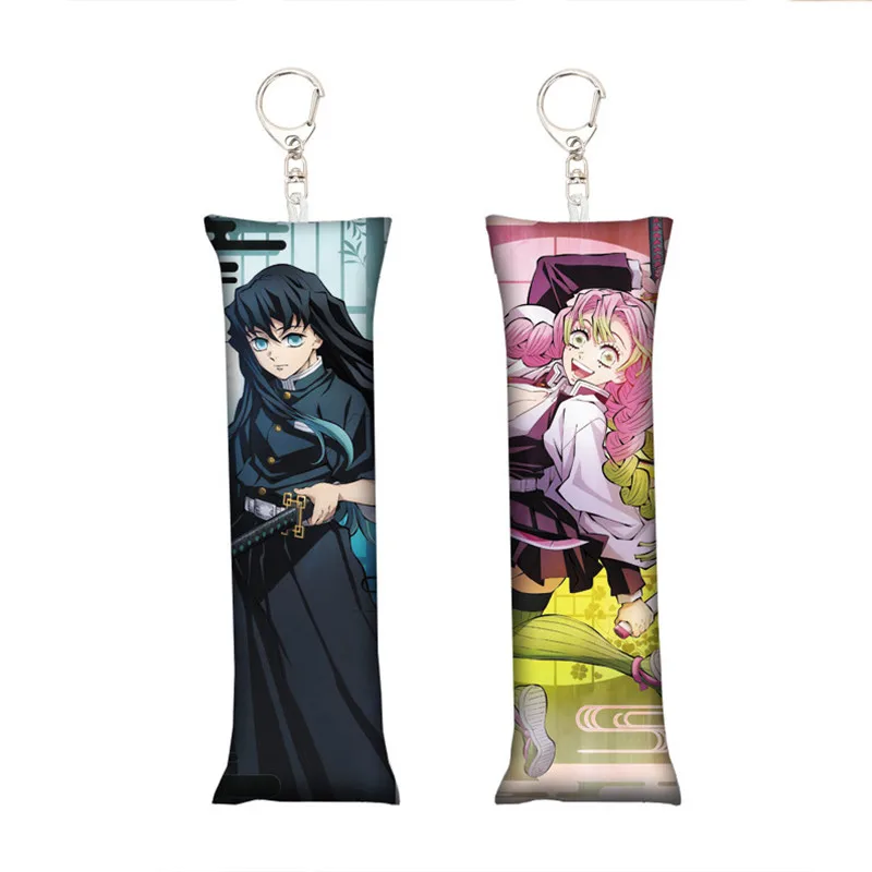 Anime Demon Slayer Kanroji Mitsuri Key Chain Cosplay Nezuko Rengoku Mini Dakimakura Pillow Case Hugging Body Keychain Gifts