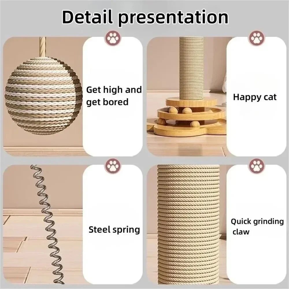 Pet Cat Toy cat scratcher Cat Turntable Funny Cat Stick Balls Durable Sisal Scratching Board Cat Supplies Cat Grab Column