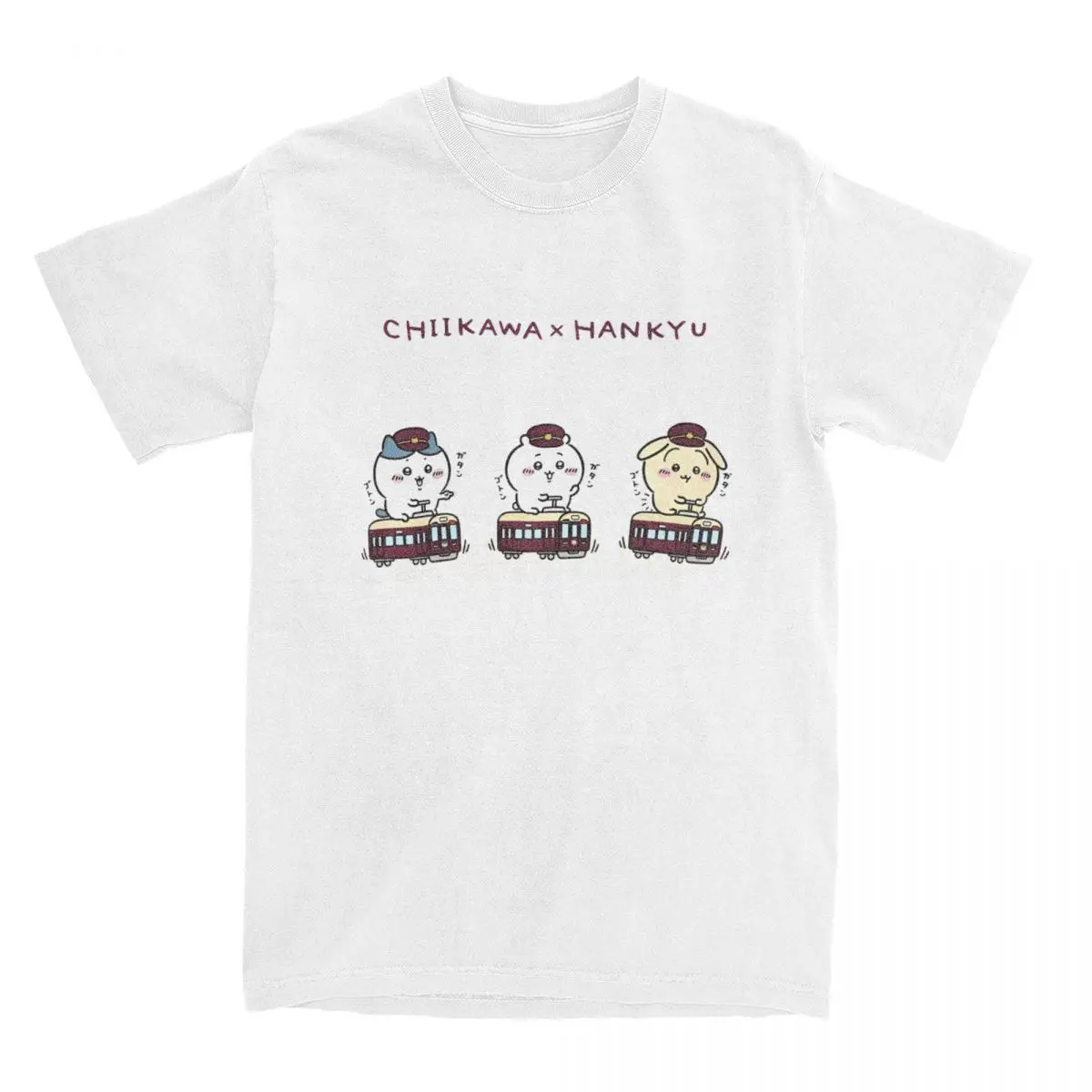 

Chiikawa Takes The Train T Shirt Trendy Cool T-Shirts Short Sleeves Y2K Funny Tops Summer Pure Cotton O Neck Tees