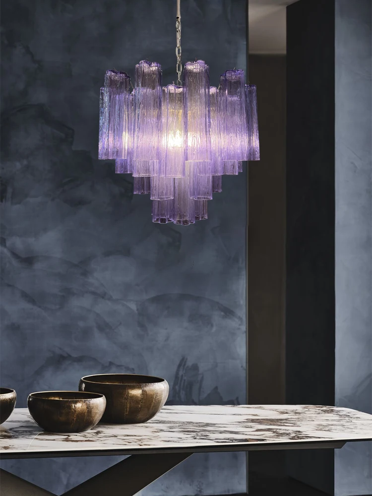 

Purple Princess Murano Glass Art LED 2025 Chandelier Lighting Suspension Luminaire Lampen Hanging Light For Foyer Dinning Room