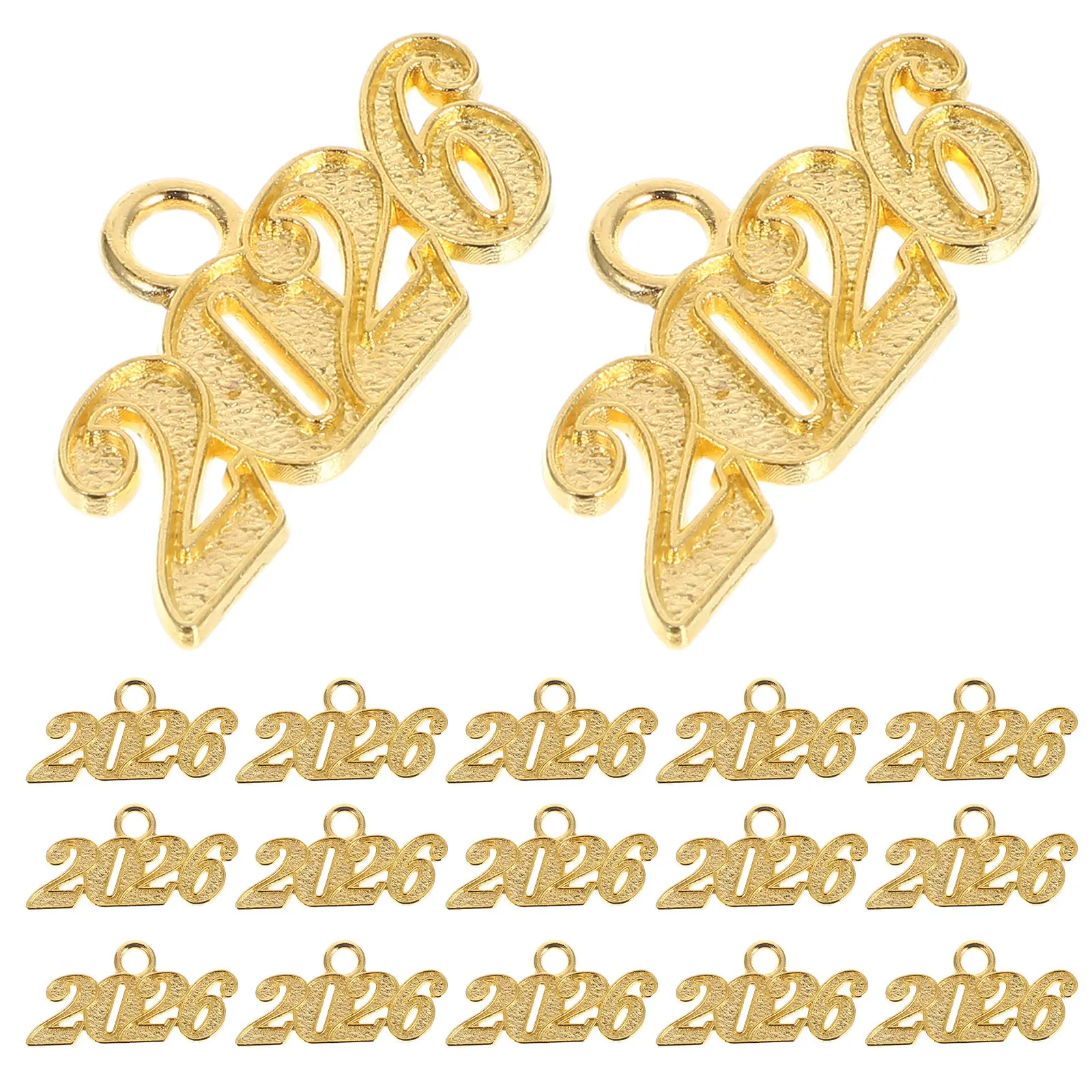 Metal Tassel Charms Mini for Jewelry Making Graduation Cap Pendants Year Number Decorations Bracelet