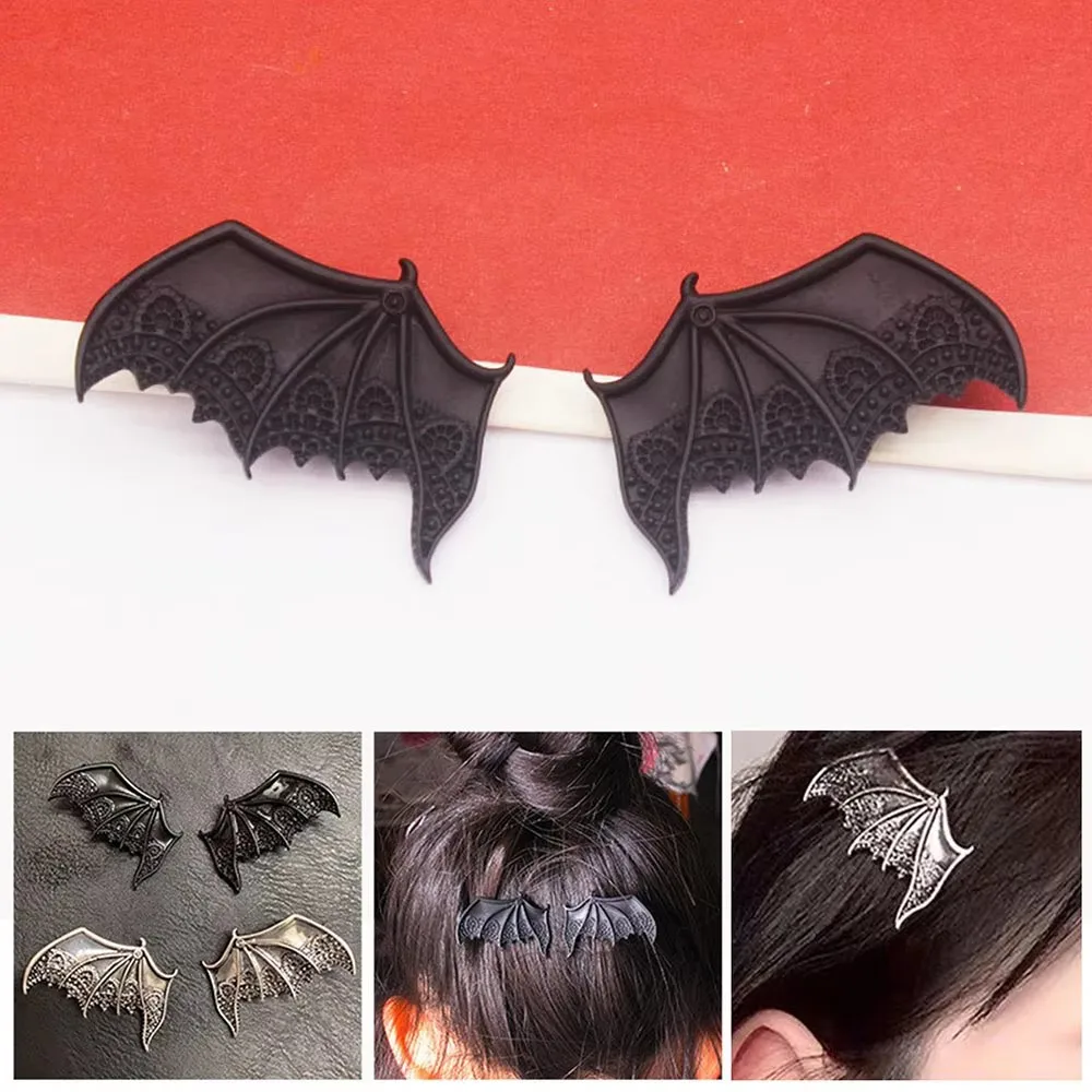 Gothic Style Bat Wing Hair Clip Personalzied Halloween Hair Accessories Vampire Devil Hairpin Cosplay Props Theme Photo Prop