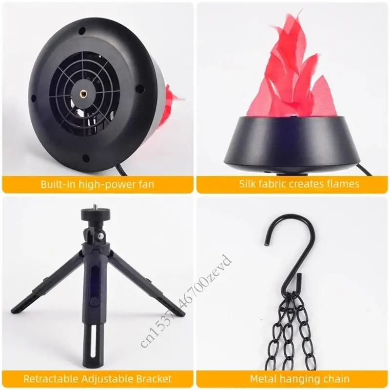 الضوء الزخرفي الهالوين مع تأثير النار الواقعية على الخفق