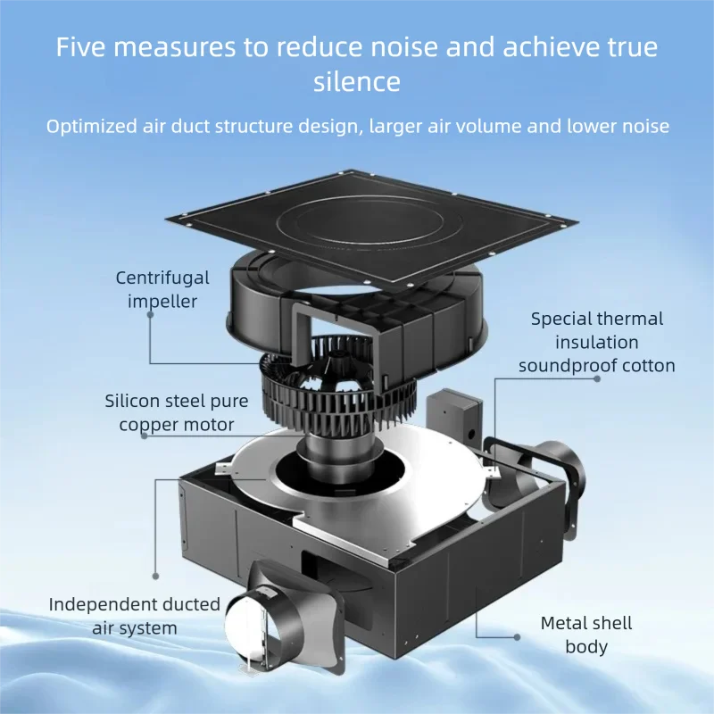 مروحة قناة عادم صامتة رفيعة للغاية مع معدات عادم مروحة عادم مخفية للأعمال الصناعية