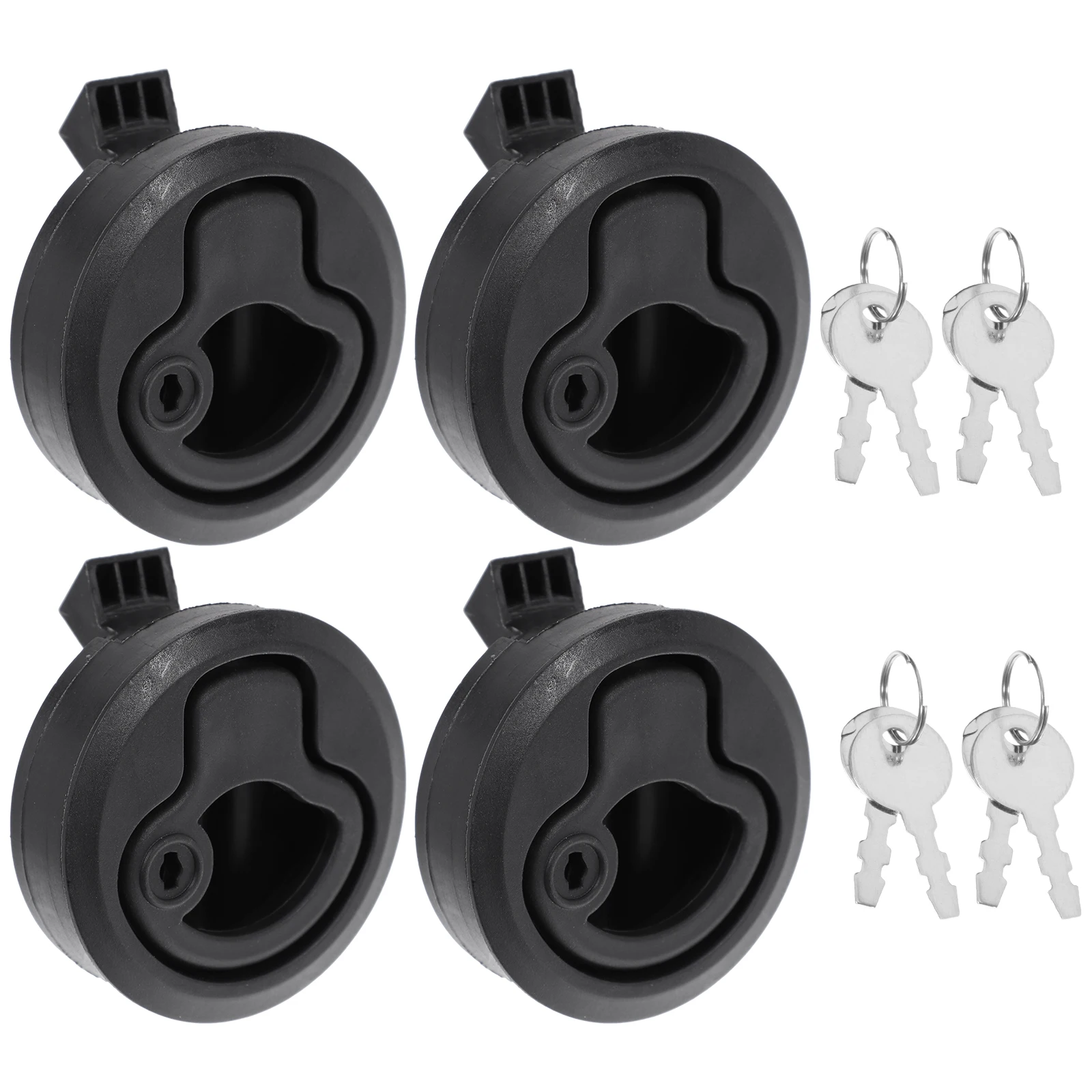 

4pcs Black Flush Hatch Latch for Boat Door Marine UV Stabilized Durable Locking Pull Rubber Material Long Time Use
