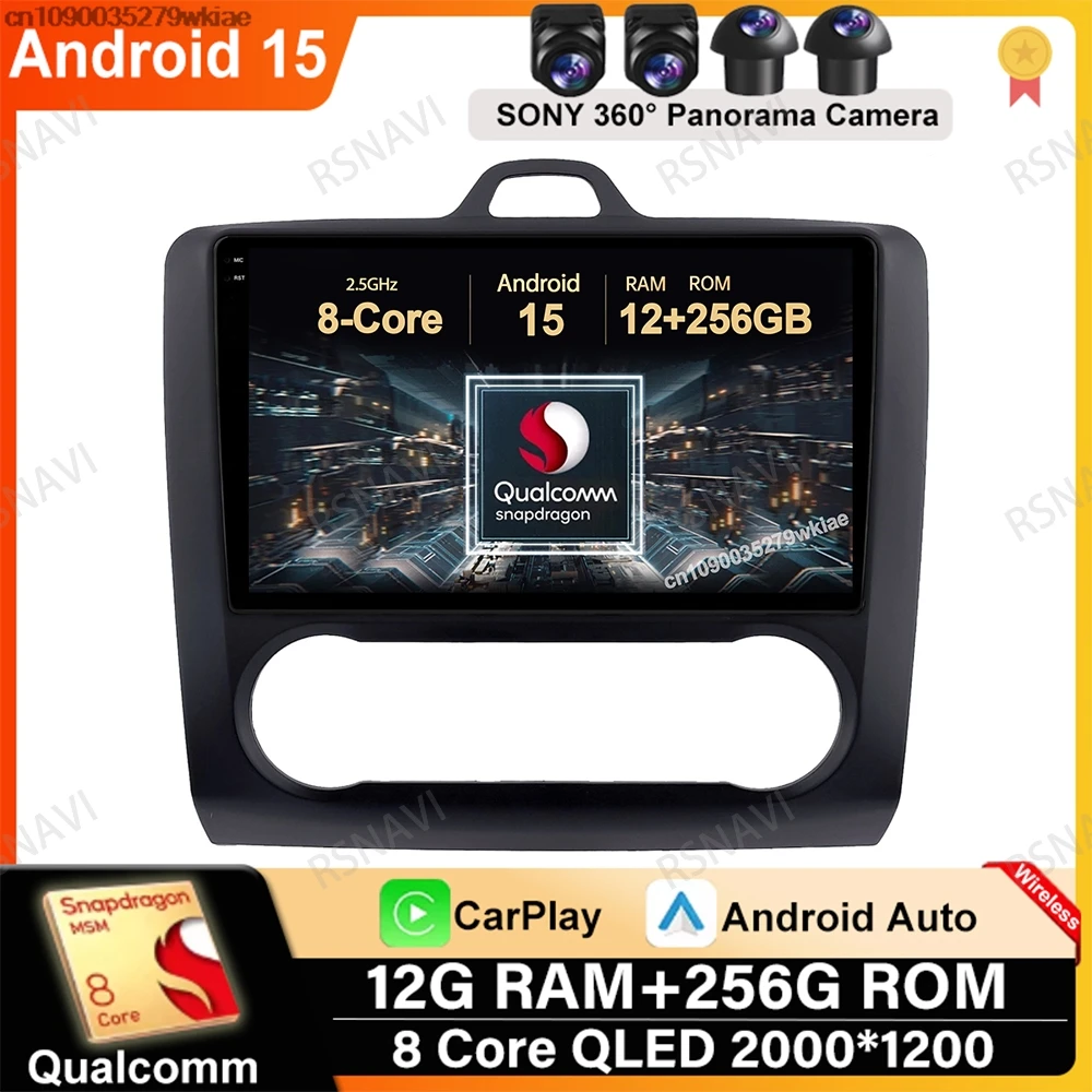 

Android 15 For Ford Focus 2 3 Mk2 Mk3 2004 2005 - 2011 Car Radio 4G LTE DSP Autoradio Viedo Player Qualcomm GPS BT 5G WIFI QLED