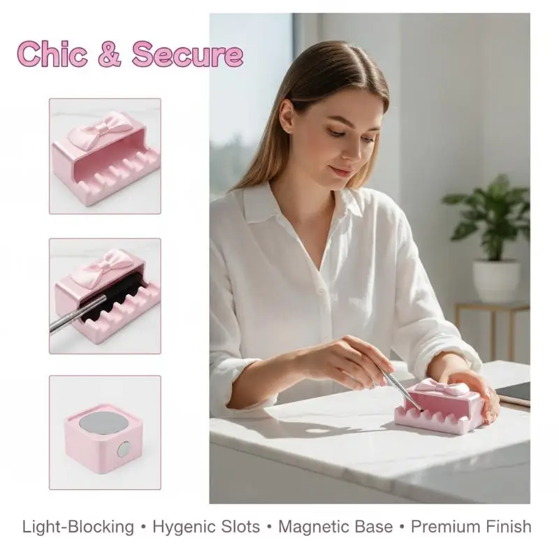 Desktop Brush Holder Easy to Clean Space Saving Portable Storage for Watercolor Painting Nail Art Hobbyists