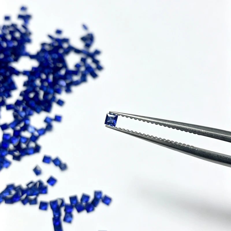 Royal Blue Lab Grown Sapphire Princess Cut Small‑Size Accent Stones Loose Gemstones For Jewelry Setting DIY Making