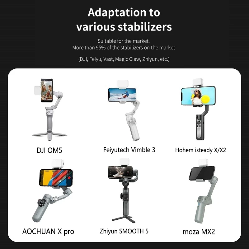 Foto gear vectorgear mini magnetisches Füll licht für hand gehaltenes kardanisches 2500k-6000k zweifarbiges Mini-Video licht für dji zhiyun feiyutech