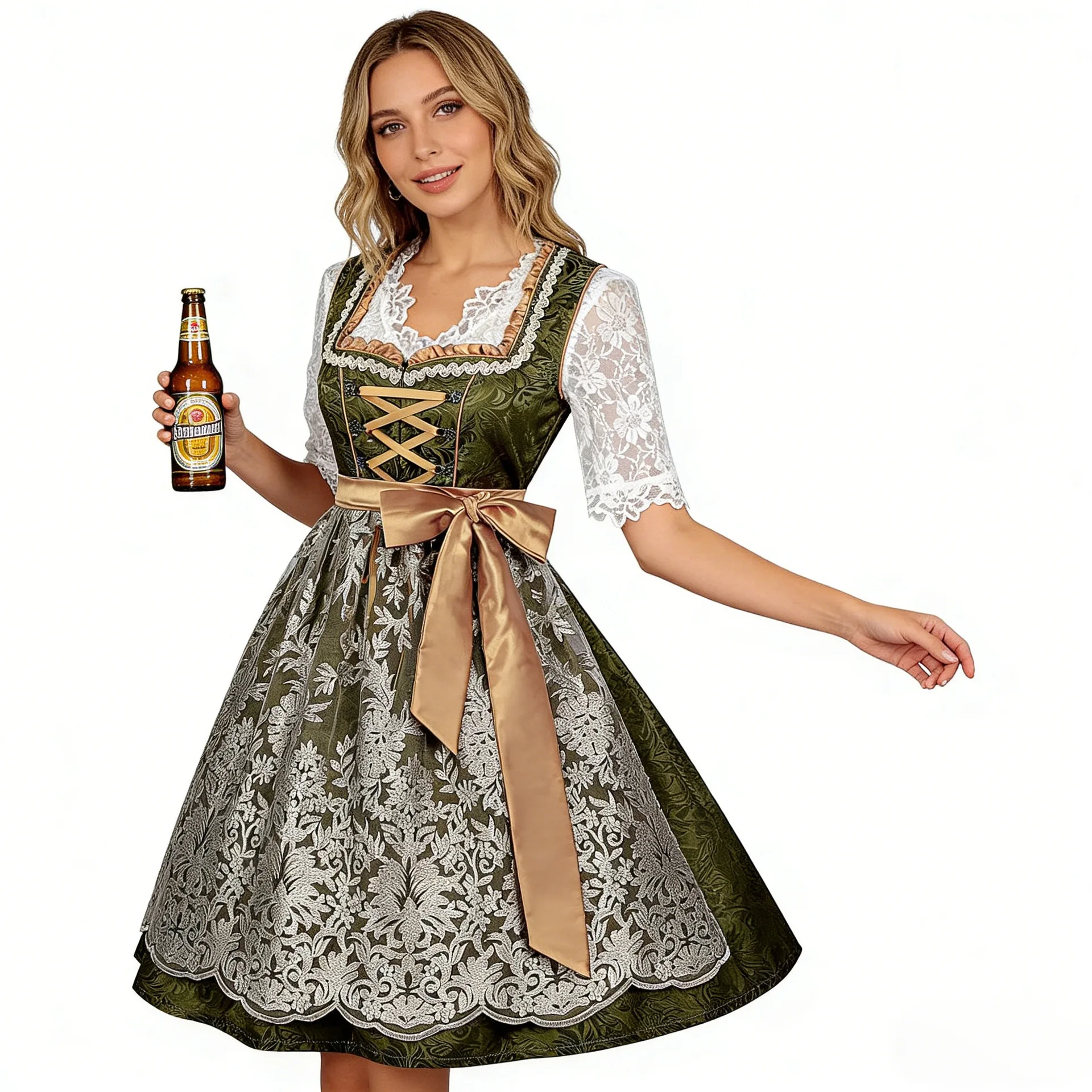 Large Size Traditional Bavarian Costume Dress Halloween Festival Clothing Beer Festival Attire Popular Ethnic Women's Dress