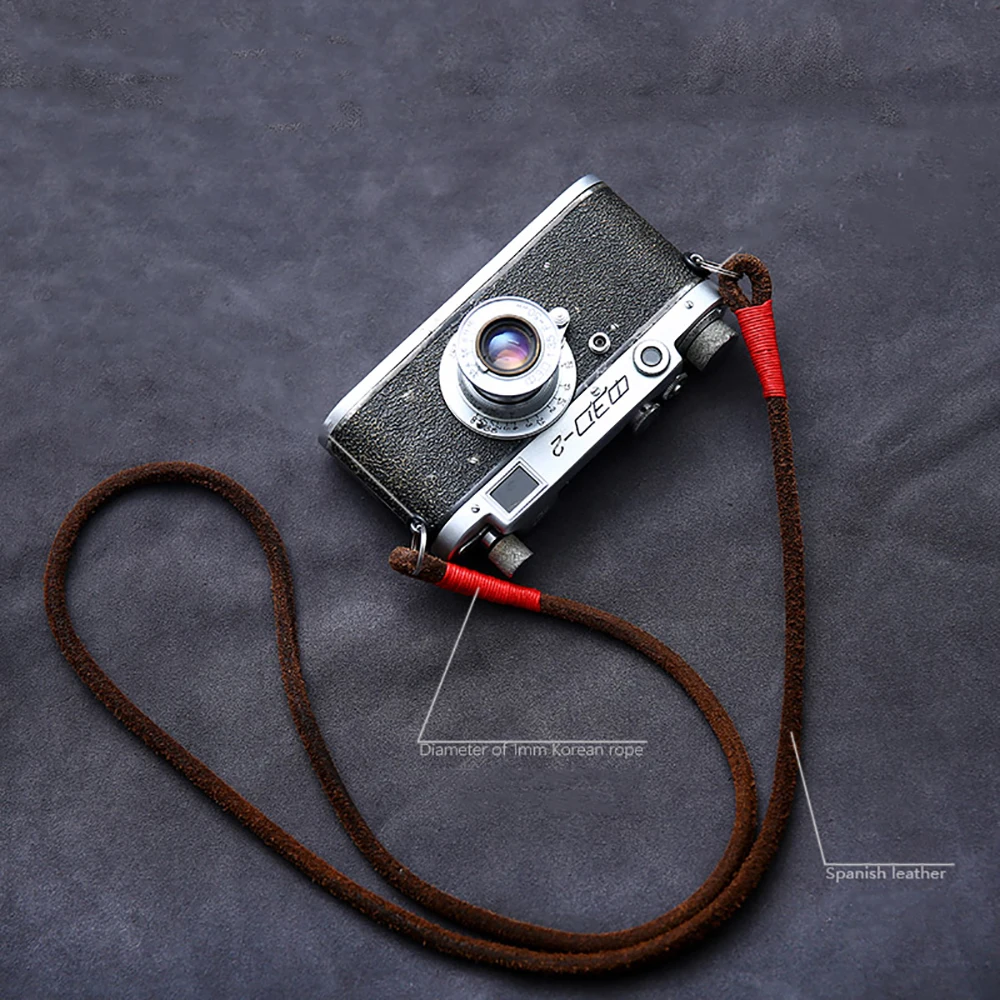 

Handmade Vintage Cowhide Frosted Camera Shoulder Strap Micro Single Strap Fuji Leica Nikon Leather Rope