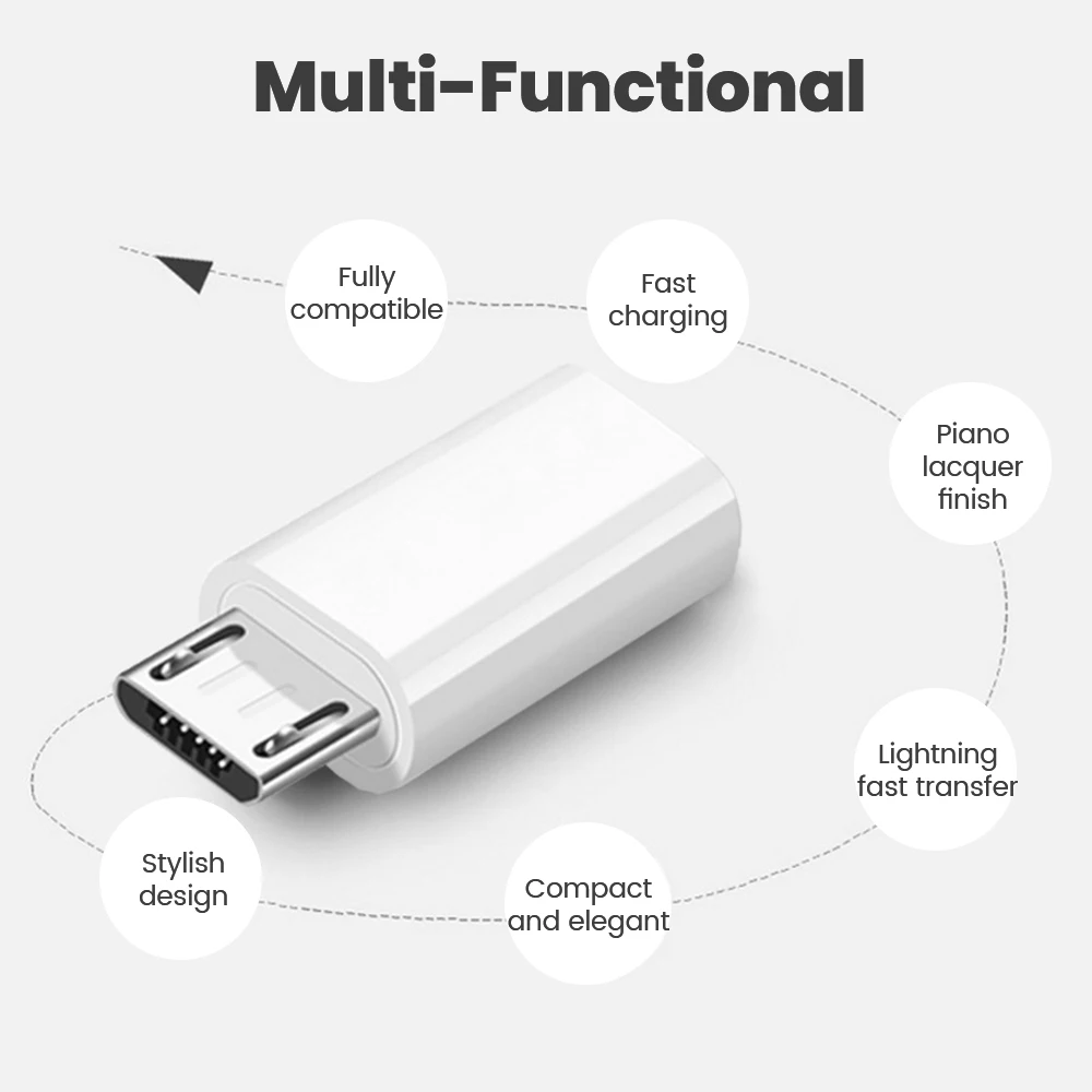 1/2/5/10 pcs Type C Female to Micro Male Adapter Android Phone USB Cable Adapters Charging Converter For Samsung Xiaomi