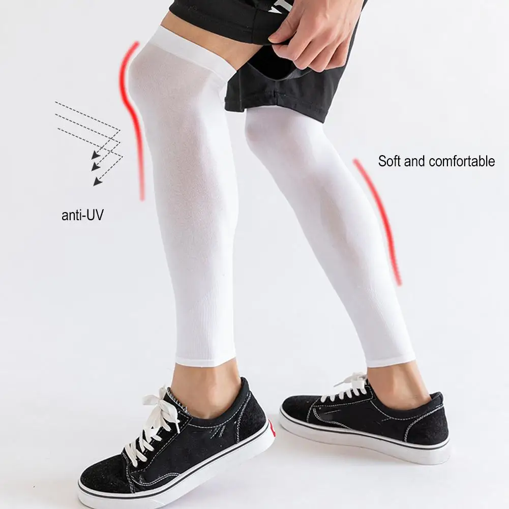 Protezione UV traspirante coprigambe maniche per le gambe seta di ghiaccio traspirante Quick Dry Running Leggings sportivi coperture di protezione UV solare