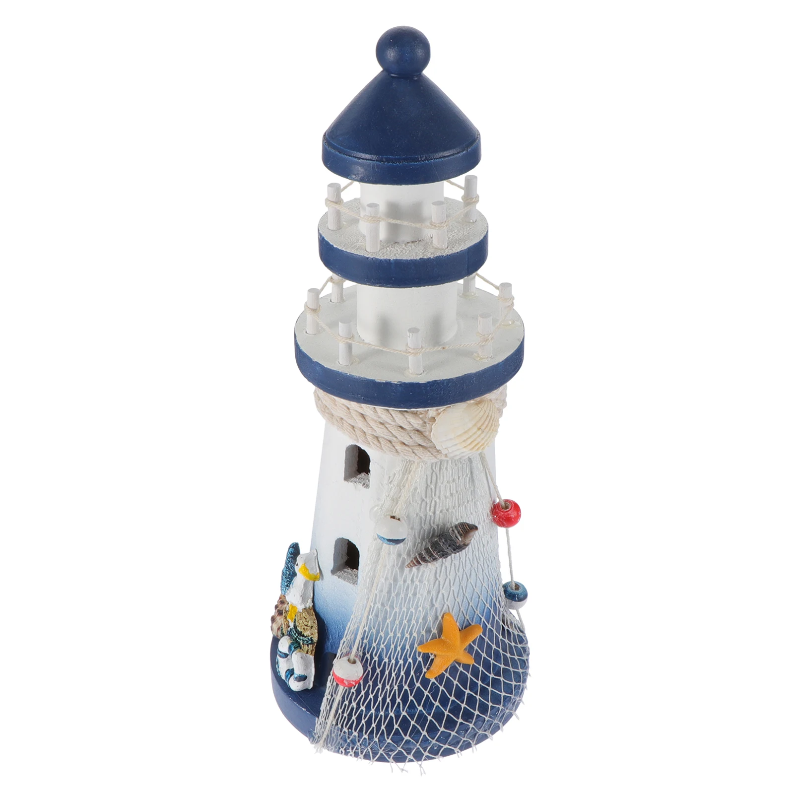 

Wooden Lighthouse Decor Home Creative Adorn Nautical Theme Mini Figurines Coastal Decorations Beach Style Gift Idea
