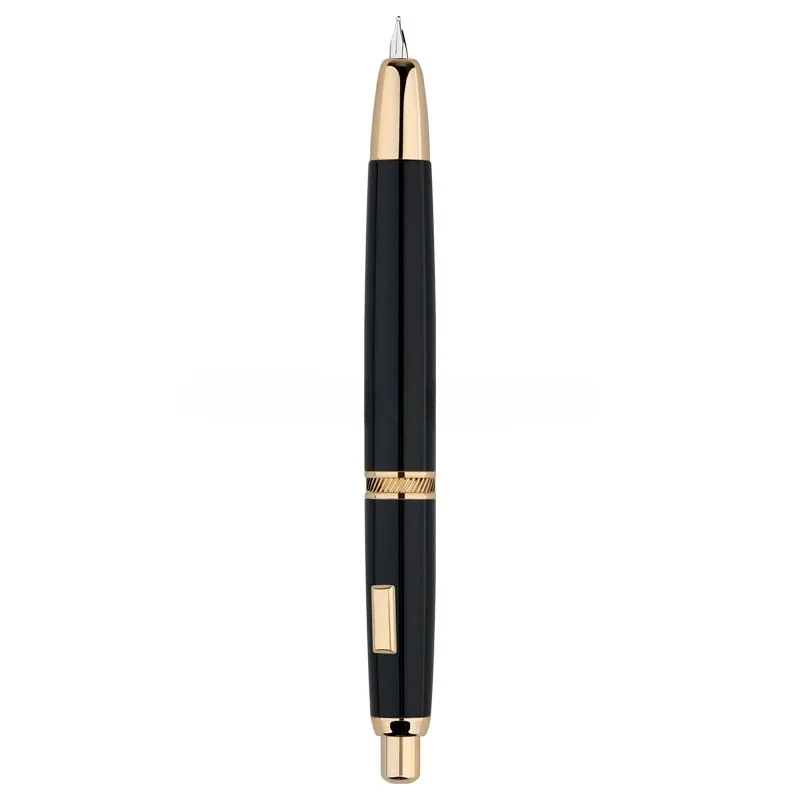 Hot New MAJOHN A1 No Clip Press Black/White F/0.5mm Nib Metal Engraving Fountain Pen Retractable Ink Pen Office School Writing G