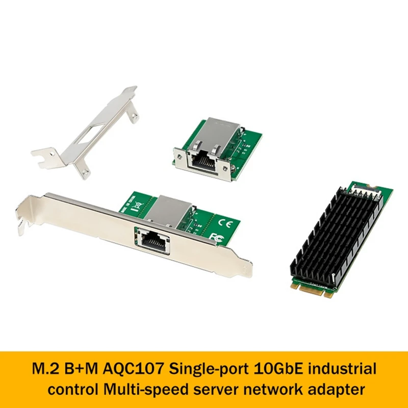 

M.2 B+M Single-Port 10GbE Network Card RJ45 Ethernet Network Adapter AQC107 Industrial Control Grade Server Network Card