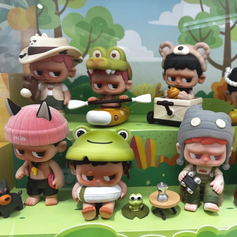 

Blind Box Monboo Camping Diary Series Mystery Box Kawaii Desktop Model Girls Surprise Gift Action Figure Toys Cartoon Decorative