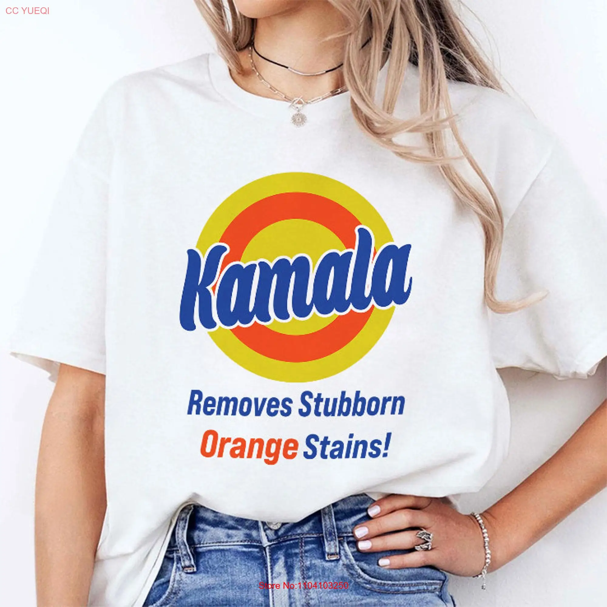 Kamala Harris 2024 Removes Stubborn Orange Stains T Shirt long or short sleeves