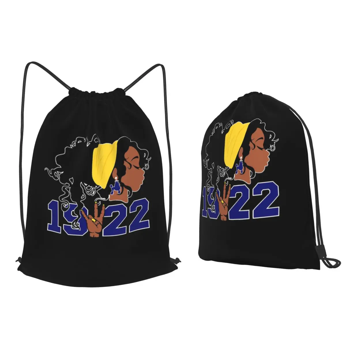 SGRho 1922 Hand Sign Sigma Backpacks Fashion Drawstring Bundle Pocket Sports Bag Book Bags for Travel Students