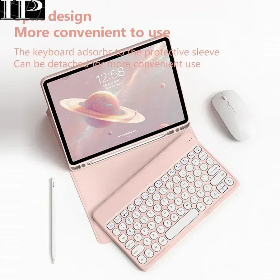 Magnetic Bluetooth Keyboard Mouse Case With Pen Holder For Samsung Galaxy Tab S10 S9 S8 S7 FE Plus Ultra S6 Lite A9 A8 A7 Plus